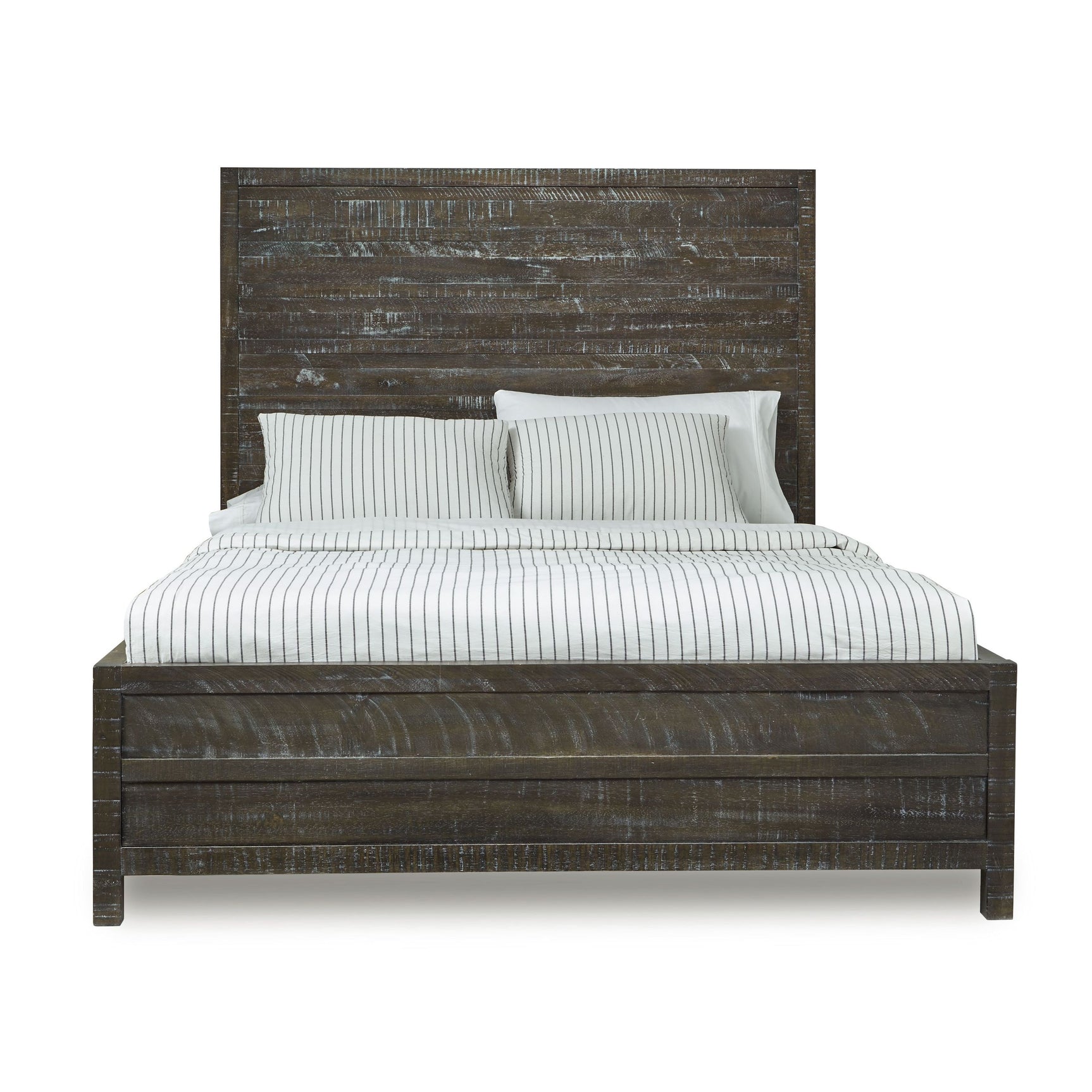 Townsend Solid Wood Eastern King Low-Profile Bed in Gunmetal - Ornate Home