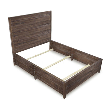 Townsend Solid Wood Eastern King Low-Profile Bed in Gunmetal - Ornate Home