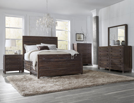 Townsend Solid Wood Eastern King Storage Bed in Java - Ornate Home