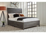 Townsend Solid Wood Queen Low-Profile Bed in Gunmetal - Ornate Home