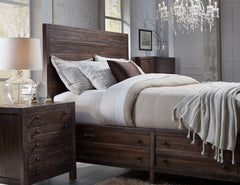 Townsend Solid Wood Queen Storage Bed in Java - Ornate Home