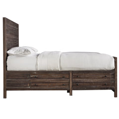 Townsend Solid Wood Queen Storage Bed in Java - Ornate Home