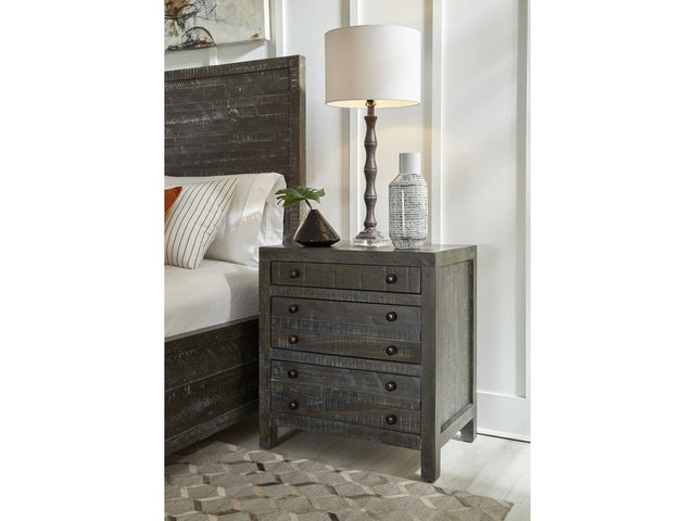 Townsend Solid Wood Three Drawer Nighstand in Gunmetal - Ornate Home