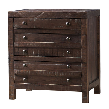 Townsend Three Drawer Solid Wood Nightstand in Java - Ornate Home