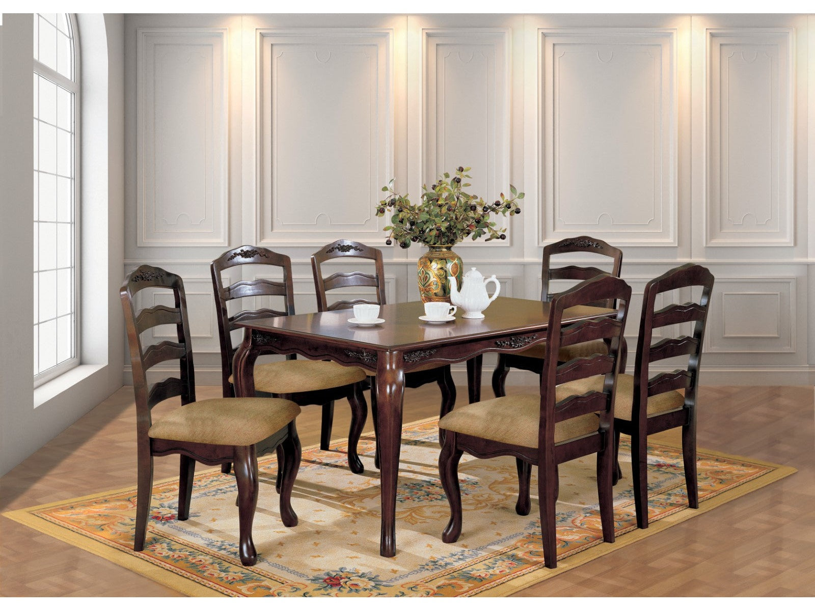 Townsville Dark Walnut 5 Pc. Dining Room Set - Ornate Home