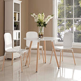 Track White Round Dining Table - Ornate Home