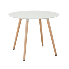 Track White Round Dining Table - Ornate Home