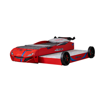 Tracklite Red Car Bed w/ Trundle - Ornate Home