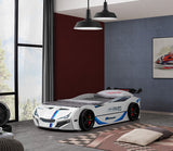 Tracklite White Car Bed w/ Trundle - Ornate Home