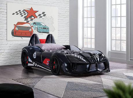 Trackster Black Car Bed / Twin - Ornate Home