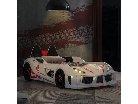 Trackster White Car Bed / Twin - Ornate Home