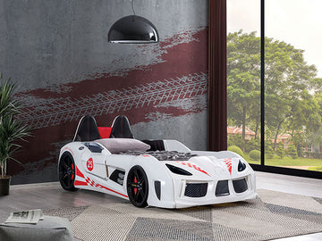 Trackster White Car Bed / Twin - Ornate Home