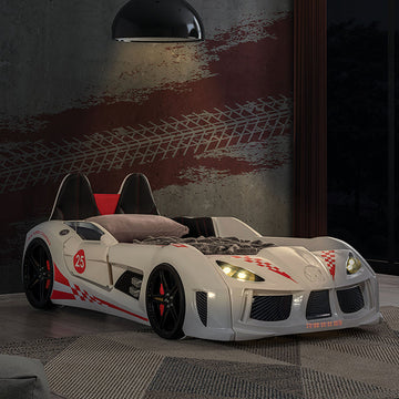Trackster White Car Bed / Twin - Ornate Home
