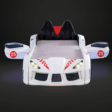 Trackster White Car Bed / Twin - Ornate Home