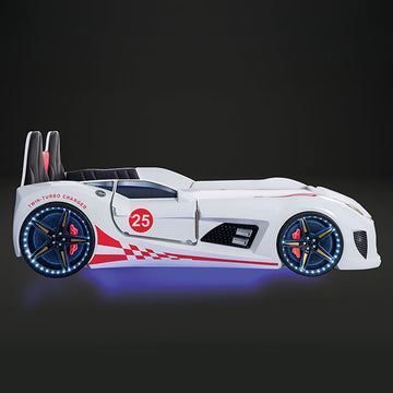Trackster White Car Bed / Twin - Ornate Home