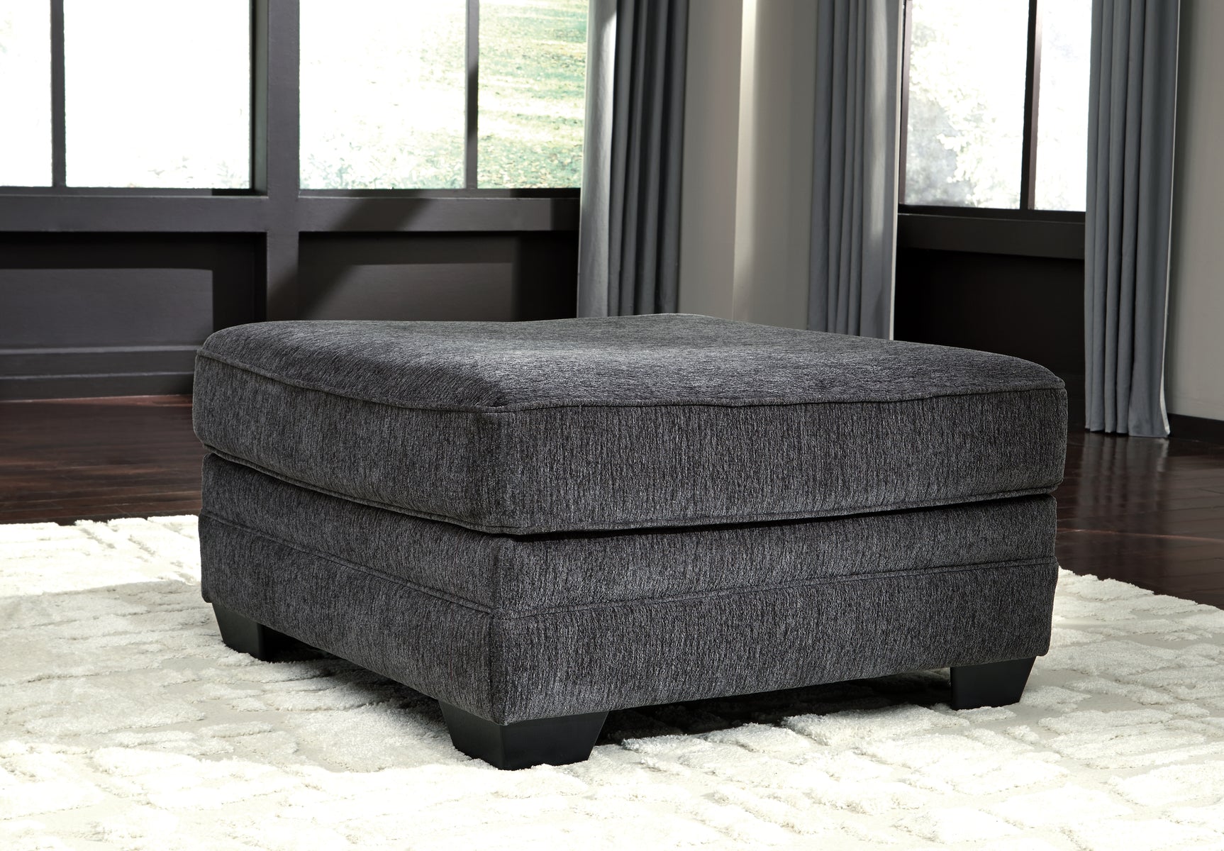 Tracling Slate 3-Piece Sectional and Ottoman - Ornate Home