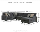 Tracling Slate 3pc RAF Chaise Sectional (Online Special Price) - Ornate Home