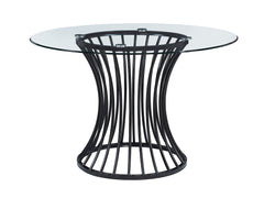 Tracy Clear/Black Round Dining Table - Ornate Home
