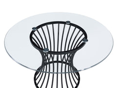 Tracy Clear/Black Round Dining Table - Ornate Home
