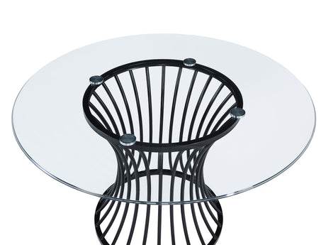 Tracy Clear/Black Round Dining Table - Ornate Home