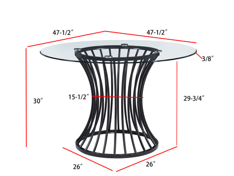 Tracy Clear/Black Round Dining Table - Ornate Home