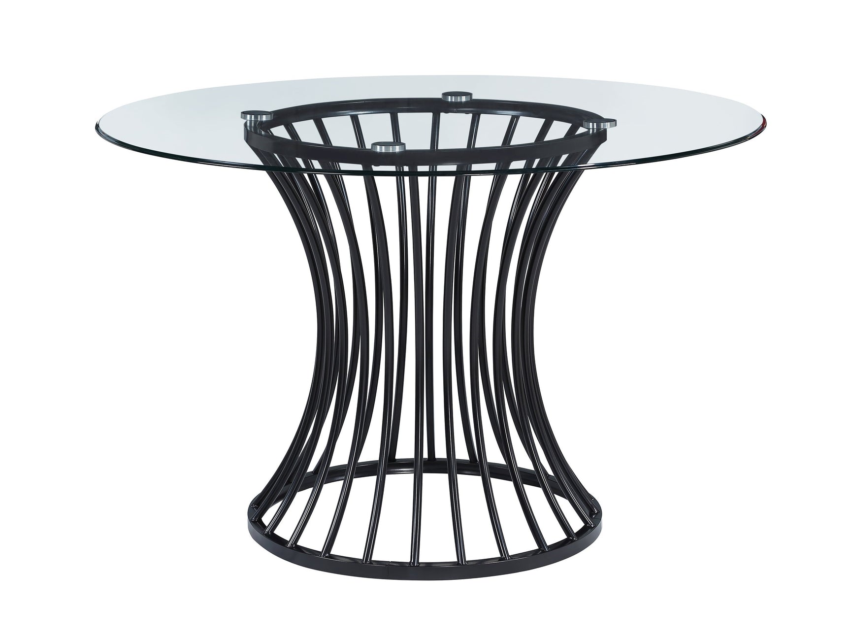 Tracy Light Grey/Black 5-Piece Round Dining Set - Ornate Home