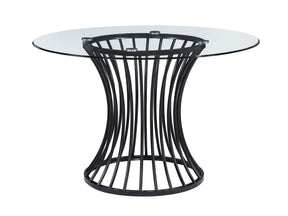 Tracy Light Grey/Black 5-Piece Round Dining Set - Ornate Home
