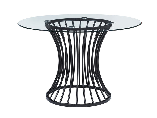 Tracy Light Grey/Black 5-Piece Round Dining Set - Ornate Home
