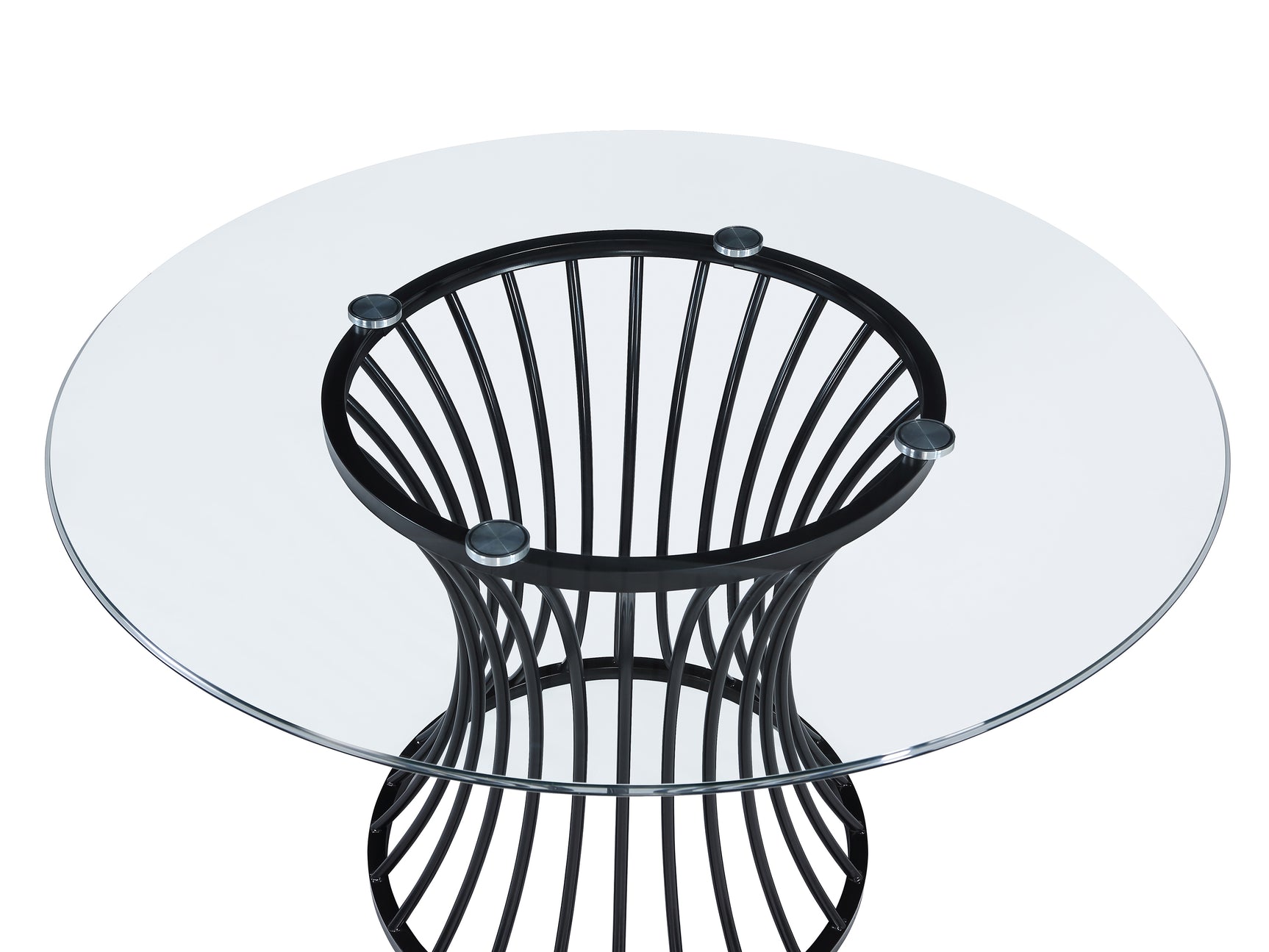 Tracy Light Grey/Black 5-Piece Round Dining Set - Ornate Home