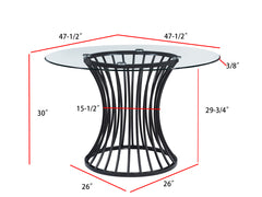 Tracy Light Grey/Black 5-Piece Round Dining Set - Ornate Home