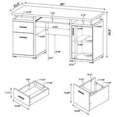 Tracy Mango 55-inch 2-drawer Office Computer Desk - Ornate Home