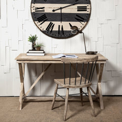 Tracy Natural X Frame Wood Office Desk - Ornate Home