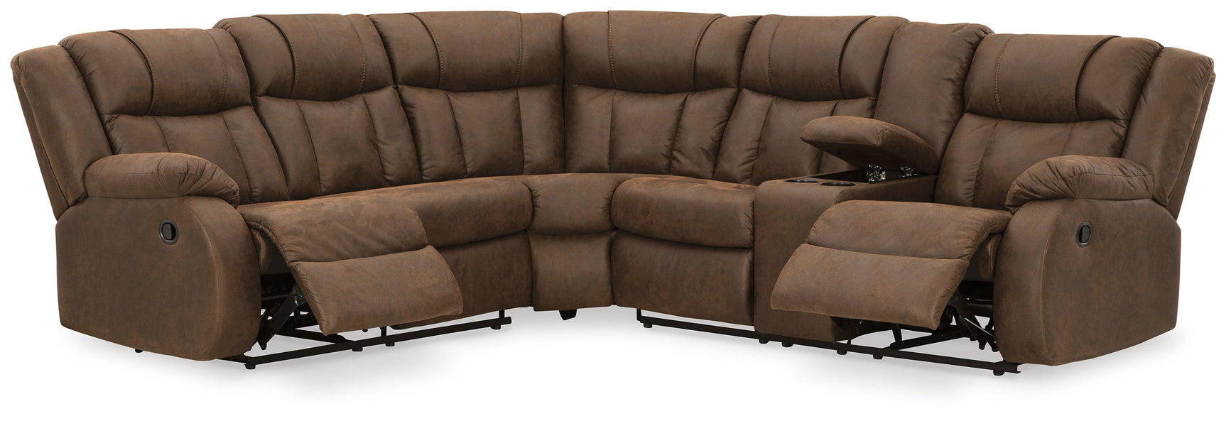 Trail Boys Walnut 2-Piece Reclining Sectional - Ornate Home