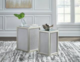 Traleena Silver Finish Nesting End Table (Set of 2) - Ornate Home