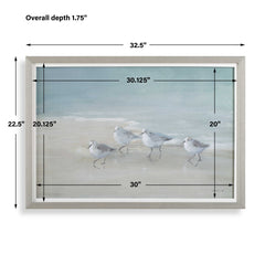 Tranquil Shorebirds On The Sand Gray/Woodtone Framed Print - Ornate Home