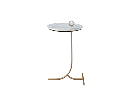 Tranquility Carrara Stone/Soft Gold Accent Table - Ornate Home