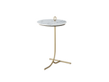 Tranquility Carrara Stone/Soft Gold Accent Table - Ornate Home