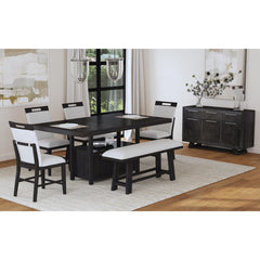 Transcend Charcoal 6-Piece Counter Height Dining Set