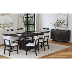 Transcend Charcoal 7-Piece Counter Height Dining Set - Ornate Home