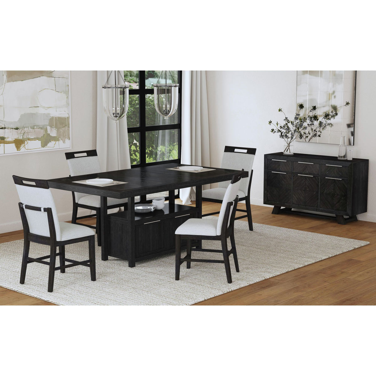 Transcend Charcoal/Light Grey Counter Side Chair (Set of 2) - Ornate Home