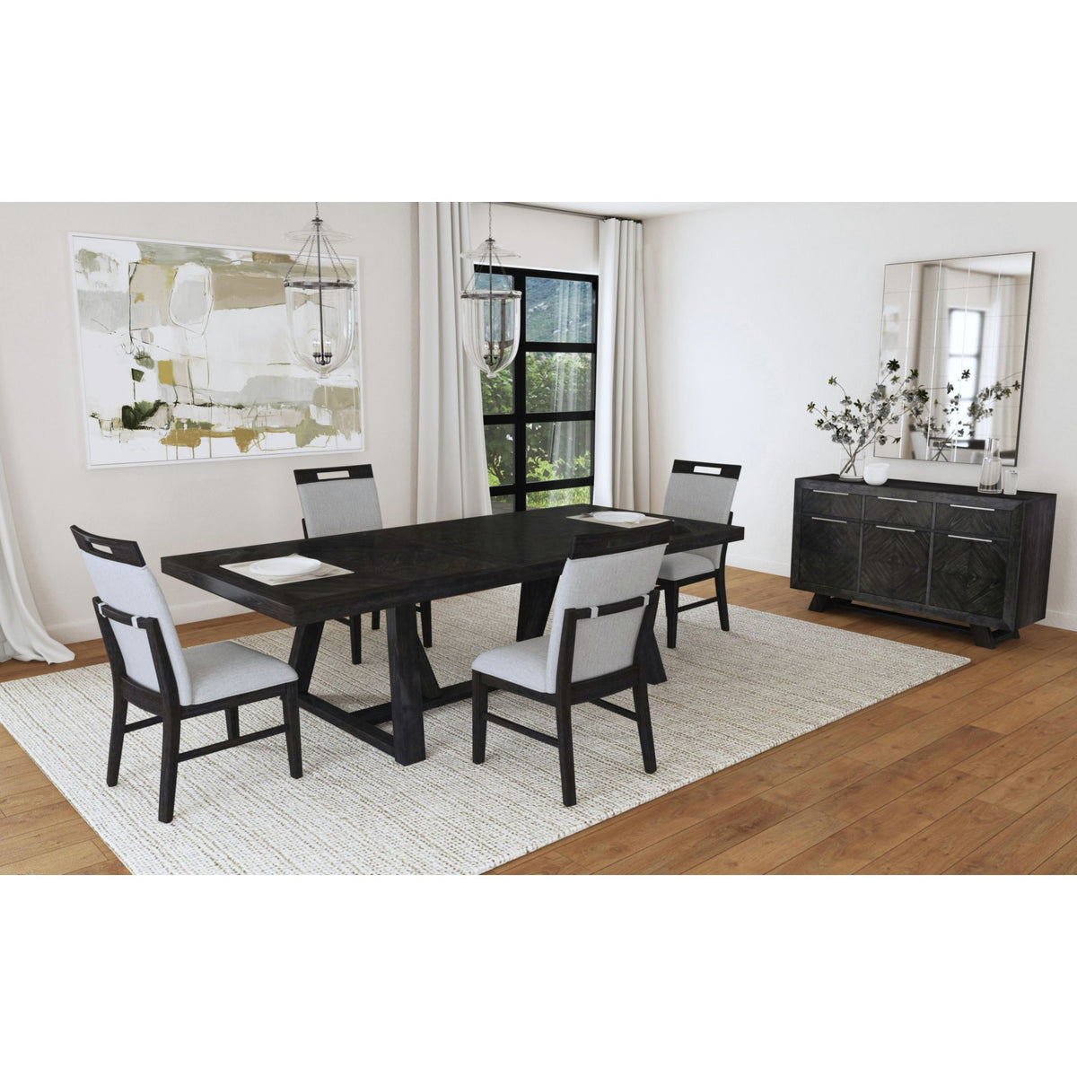 Transcend Charcoal/Light Grey Dining Side Chair (Set of 2) - Ornate Home