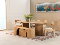 Transformer Scandinavian Oak Round Bench - Ornate Home