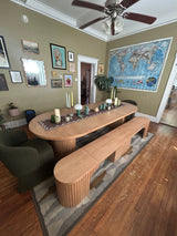 Transformer Scandinavian Oak Round Bench - Ornate Home