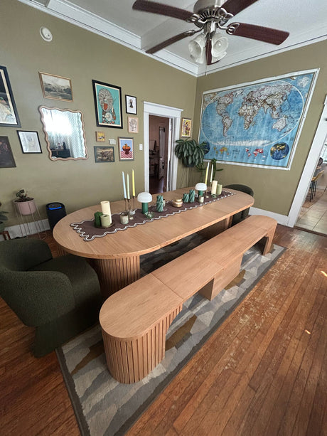 Transformer Scandinavian Oak Round Bench - Ornate Home