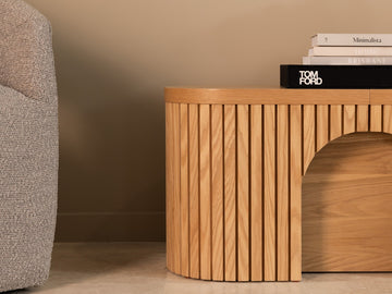 Transformer Scandinavian Oak Round Bench - Ornate Home