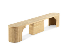 Transformer Scandinavian Oak Round Bench - Ornate Home