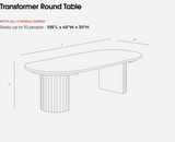 Transformer Scandinavian Oak Round Dining Table - Ornate Home