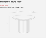 Transformer Scandinavian Oak Round Dining Table - Ornate Home