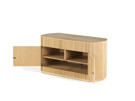 Transformer Scandinavian Oak Round Sideboard - Ornate Home