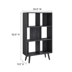 Transmit Charcoal 5 Shelf Wood Grain Bookcase - Ornate Home